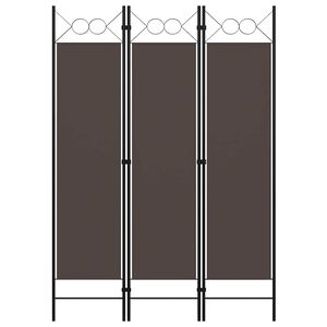 vidaXL Rumsavdelare 3 paneler brun 120x180 cm