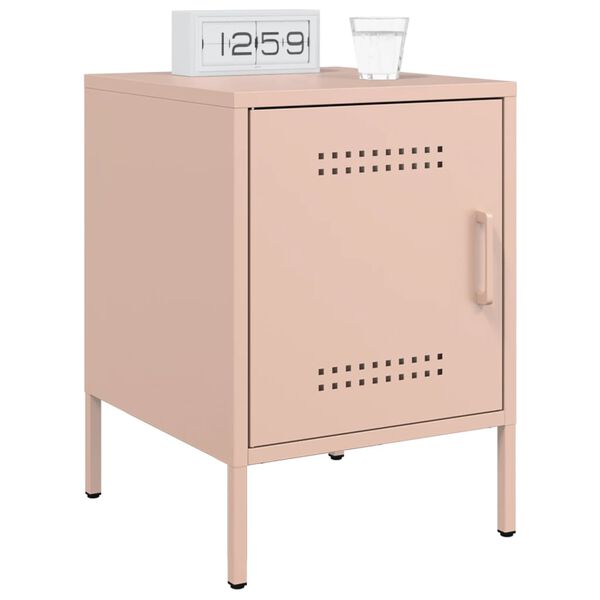 vidaXL S&auml;ngsk&aring;p 2 st rosa 36x39x50,5 cm st&aring;l