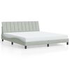 vidaXL Bed Frame with LED without Mattress "Hanko" Light Grey 180x200 cm Velvet
