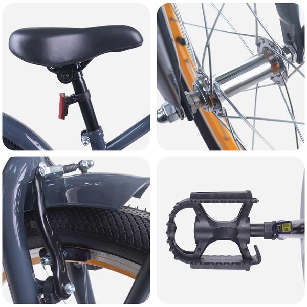 vidaXL Barncykel 20 Tum f&ouml;r 6-11 &aring;r gamla M&ouml;rkgr&aring;