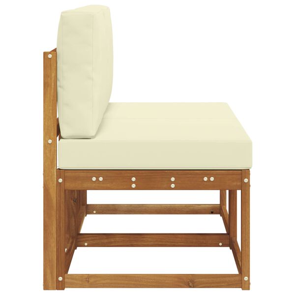 vidaXL 2 Stycke Utomhus Mellansoffa Massivt Akaciatr&auml;