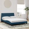vidaXL Bed Frame with LED without Mattress "Hanko" Blue 120x200 cm Velvet