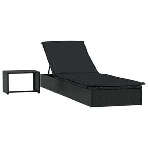 vidaXL Sols&auml;ng 1 st med bord svart konstrotting