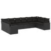 vidaXL Loungegrupp 10 delar med svarta dynor konstrotting