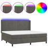 vidaXL Rams&auml;ng med madrass & LED m&ouml;rkgr&aring; 200x200 cm sammet