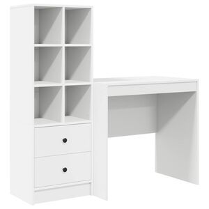 vidaXL Skrivbord Vit 125,5 x 50 x 127 cm 2 st