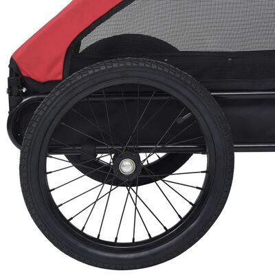 vidaXL Cykelvagn för djur röd och svart