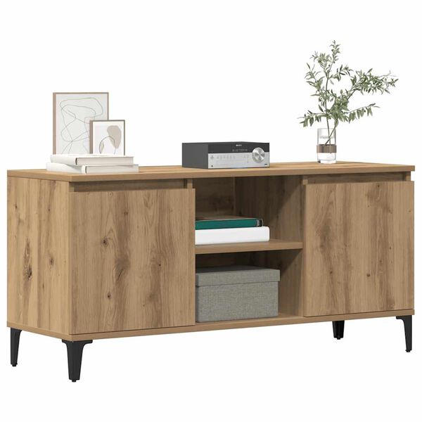 vidaXL Tv-b&auml;nk artisan ek 102x35x50 cm konstruerat tr&auml;