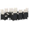 vidaXL Tr&auml;dg&aring;rdsm&ouml;belset med kudde 9 pcs Svart Poly rattan