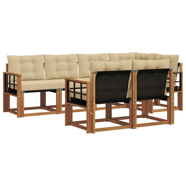 vidaXL Utomhussoffset med kudde 7 pcs Naturlig och Beige