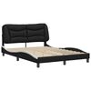vidaXL Bed Frame without Mattress "Hvar" Black and White 140x200 cm Faux Leather
