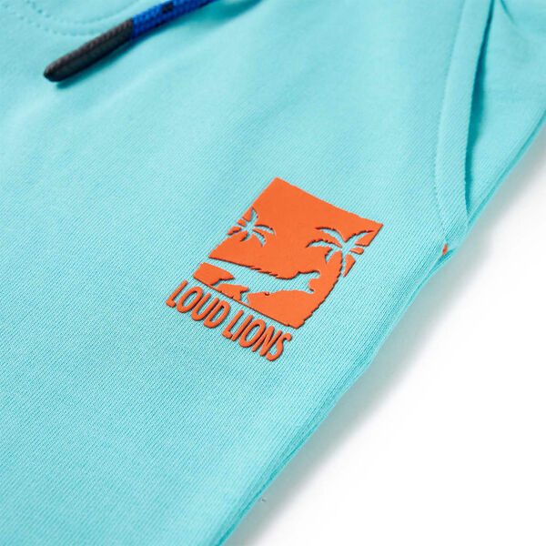 Barnshorts med sn&ouml;re aquabl&aring; 116