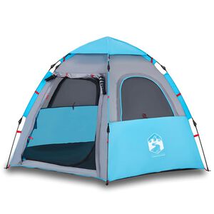 vidaXL Campingt&auml;lt 4 personer bl&aring; snabbrest