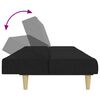 vidaXL B&auml;ddsoffa 2-sits med fotpall svart tyg