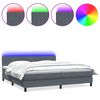 vidaXL Res&aring;rs&auml;ng med madrass och LED m&ouml;rkgr&aring; 200x220 cm sammet