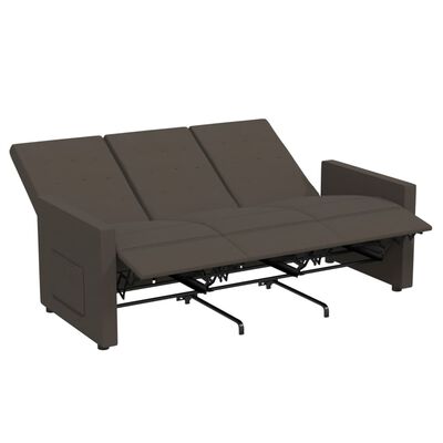 vidaXL 3-sits reclinerfåtölj brun tyg