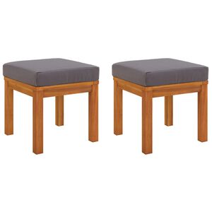 vidaXL Tr&auml;dg&aring;rdspallar med dynor 2 st 40x40x34 cm massivt akaciatr&auml;