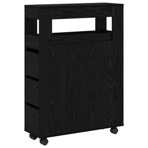 vidaXL Badrumsm&ouml;belset Svart Ek 65 x 23 x 87 cm Konstruerat tr&auml;
