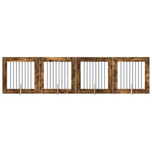 vidaXL Hundgrind med st&auml;llningar 4 pcs R&ouml;kt ek 80 x 80 cm
