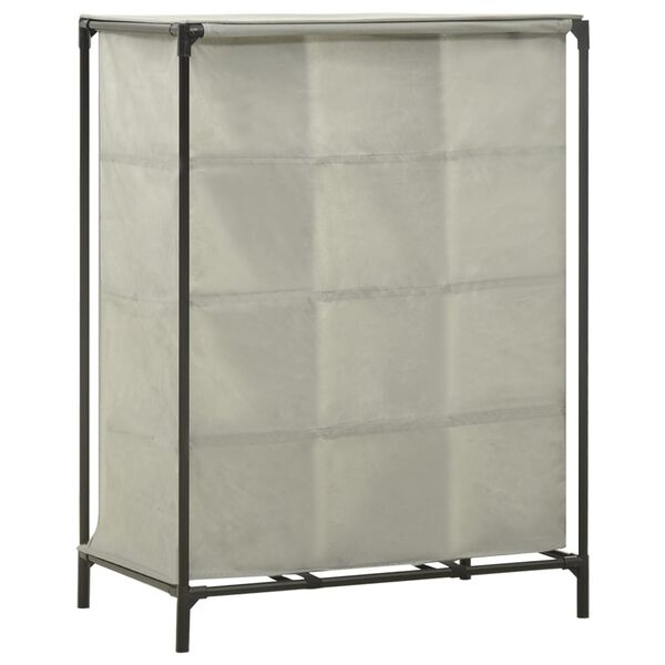 vidaXL Skohylla 55x36x76 cm non-woven tyg och st&aring;l gr&aring;