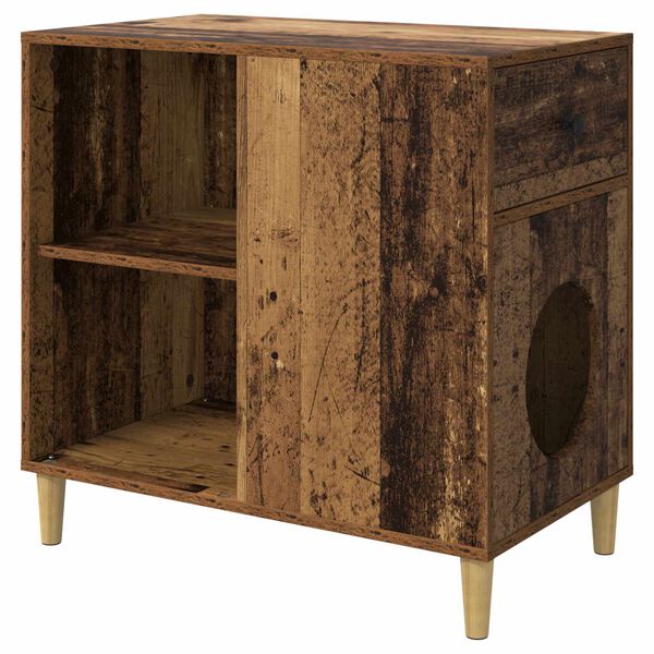 vidaXL Katt hus Gammalt tr&auml; 72 x 42,5 x 70 cm Konstruerat tr&auml;