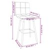 vidaXL Barstolar 2 st gräddvit tyg