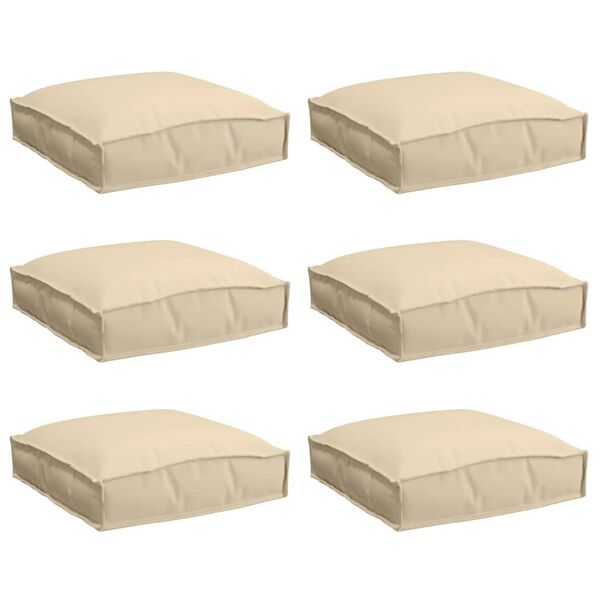 vidaXL Kudde 6 pcs Beige 40 x 40 x 8 cm Oxford Tyg