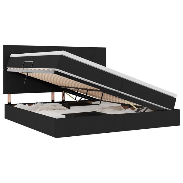 vidaXL F&ouml;rvaringss&auml;ng med madrass Svart 200 x 200 cm Polyester