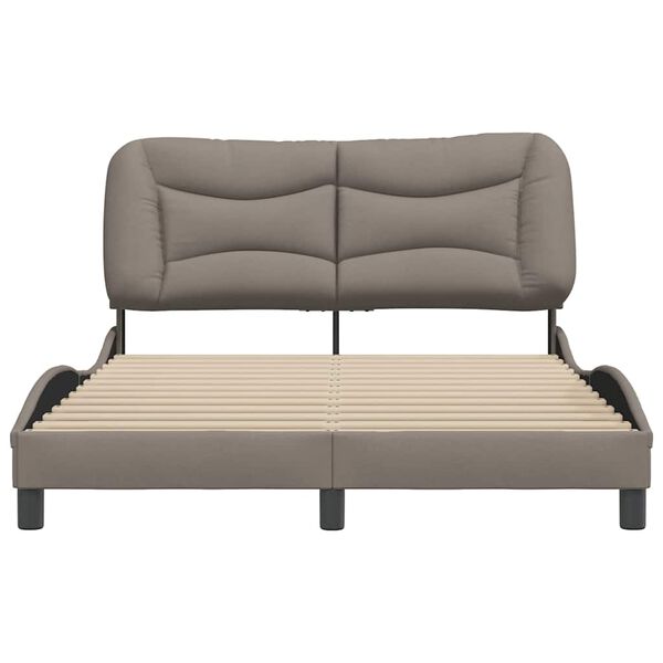 vidaXL Bed Frame without Mattress "Hvar" Taupe 140x190 cm Fabric