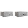 vidaXL V&auml;ggmonterat S&auml;ngbord 2 pcs Betonggr&aring; 49 x 34,5 x 20 cm