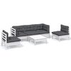vidaXL Loungegrupp med dynor 6 delar massiv furu