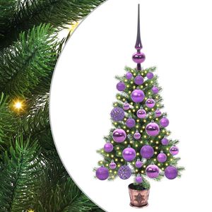 vidaXL Julgran med 150 LED-lampor med stativ Gr&ouml;n 65 cm PE