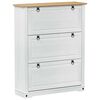 vidaXL Skosk&aring;p med l&aring;da Corona Vit 99 x 32 x 122 cm Massiv furu