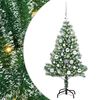 vidaXL Konstgjord Julgran Sn&ouml;flockad med LED Ljus Gr&ouml;n och Vit 120 cm