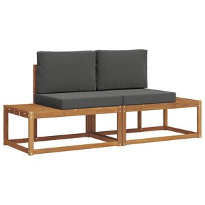 vidaXL Utomhussoffset 2 st Naturf&auml;rg Massivt akaciatr&auml; och polyester