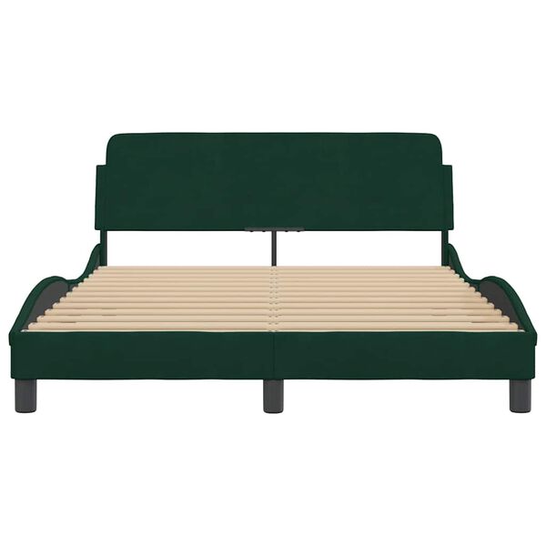 vidaXL Bed Frame "Dover" Dark Green 140x200 cm Velvet