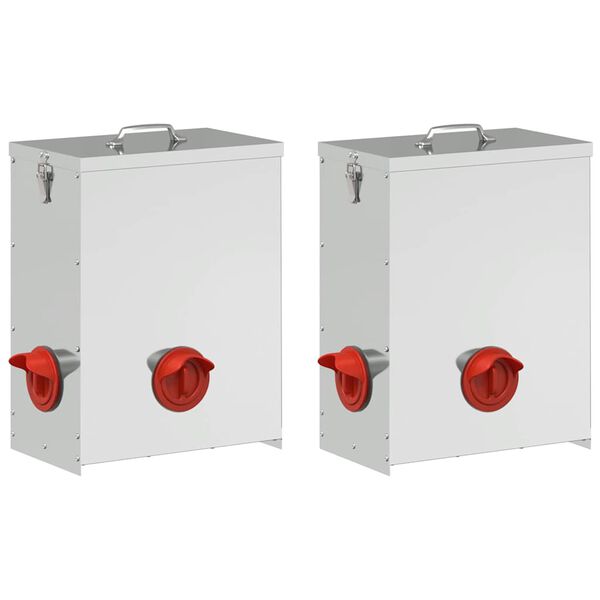 vidaXL H&ouml;nsfodertr&aring;g 2 pcs Silver 32,5 x 20,5 x 43 cm