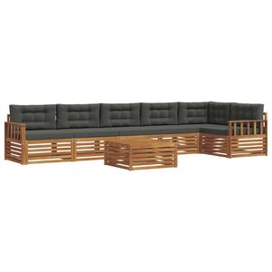 vidaXL Utomhussoffset med kudde 7 pcs Naturlig och Antracit