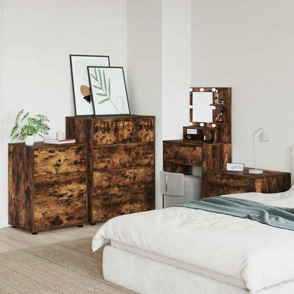 vidaXL F&ouml;rvaringssk&aring;p 2 pcs R&ouml;kt ek 80 x 48 x 105 cm Konstruerat tr&auml;