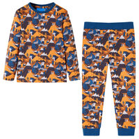 Pyjamas med långa ärmar för barn konjaksbrun 92