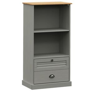 vidaXL Bokhylla VIGO gr&aring; 60x35x114,5 cm massiv furu