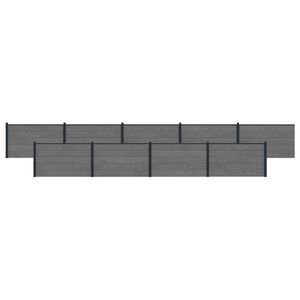 vidaXL St&auml;ngselpanel 9 pcs WPC och aluminium Gr&aring;