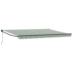 vidaXL Utdragbar markis Gr&ouml;n och Vit 450 x 300 x 165 cm