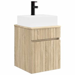 vidaXL V&auml;ggmonterad Handfat Vanity Sonoma-ek 39 x 41 x 62,5 cm