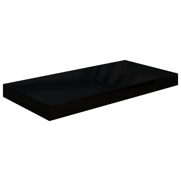 vidaXL Svävande vägghyllor 4 st svart högglans 50x23x3,8 cm MDF