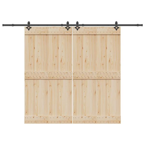 vidaXL Skjutdörrsbeslag 305 cm stål svart