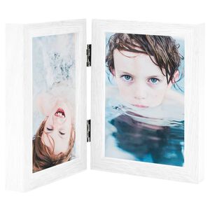 vidaXL Tv&aring;delad fotoram vit 2x(10x15 cm)