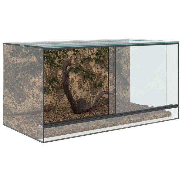vidaXL Reptil- och amfibiehabitat med lagring Vit 80 x 40 x 40 cm Glas