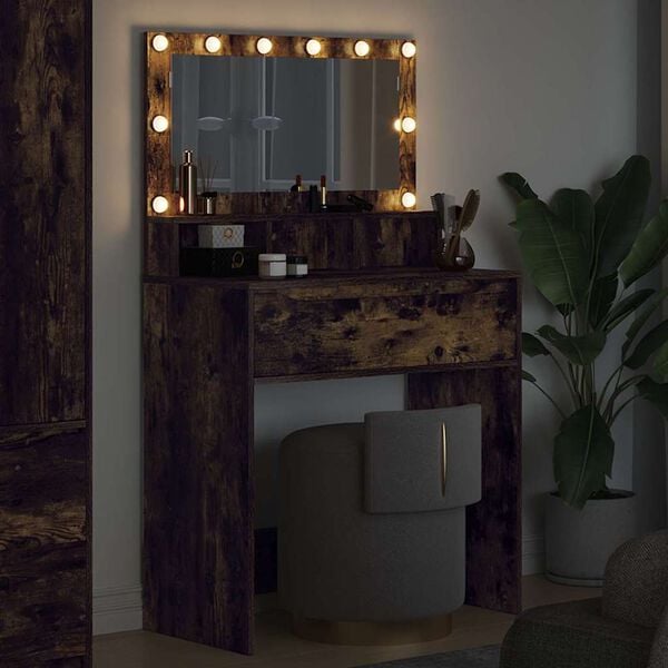 vidaXL S&auml;ngrum Smyckesbord R&ouml;kt ek 80 x 39,6 x 135 cm Konstruerat tr&auml;