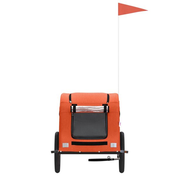 vidaXL Cykelvagn f&ouml;r djur orange oxfordtyg och j&auml;rn